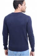 Pull Col Rond 2 fils - LE CAHEMIRE FRANÇAIS - Bleu Nuit