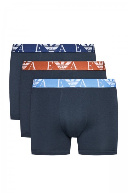 Pack de 3 boxers coton stretch Emporio armani 64135 MARINE/MARINE/MARINE 111473 4F715