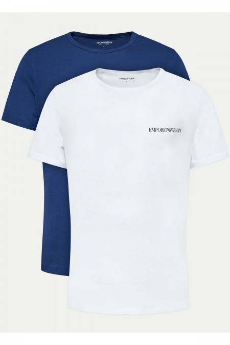 Bipack tshirts coton stretch Emporio armani 33034 INCHIOSTRO/BIANCO 111267 4F717