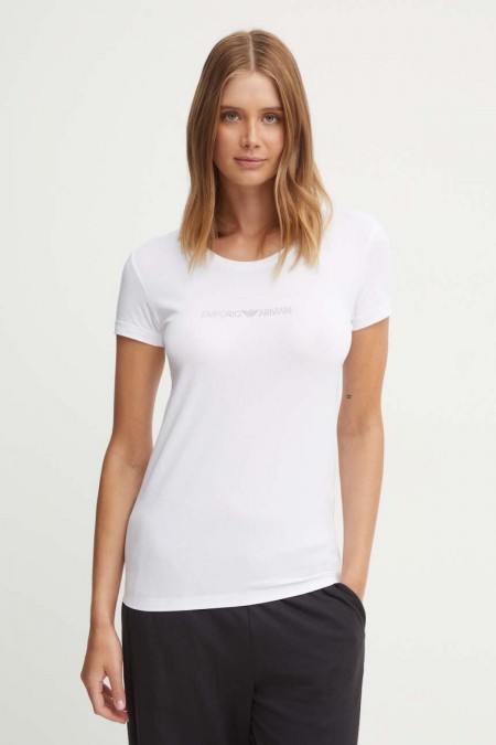 TShirt slim logo clouté Emporio armani 00010 BIANCO 163139 4F223