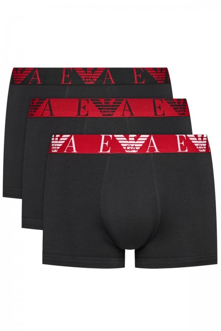 Tripack boxers coton stretch Emporio armani 38121 NERO/NERO/NERO 111357 4F715