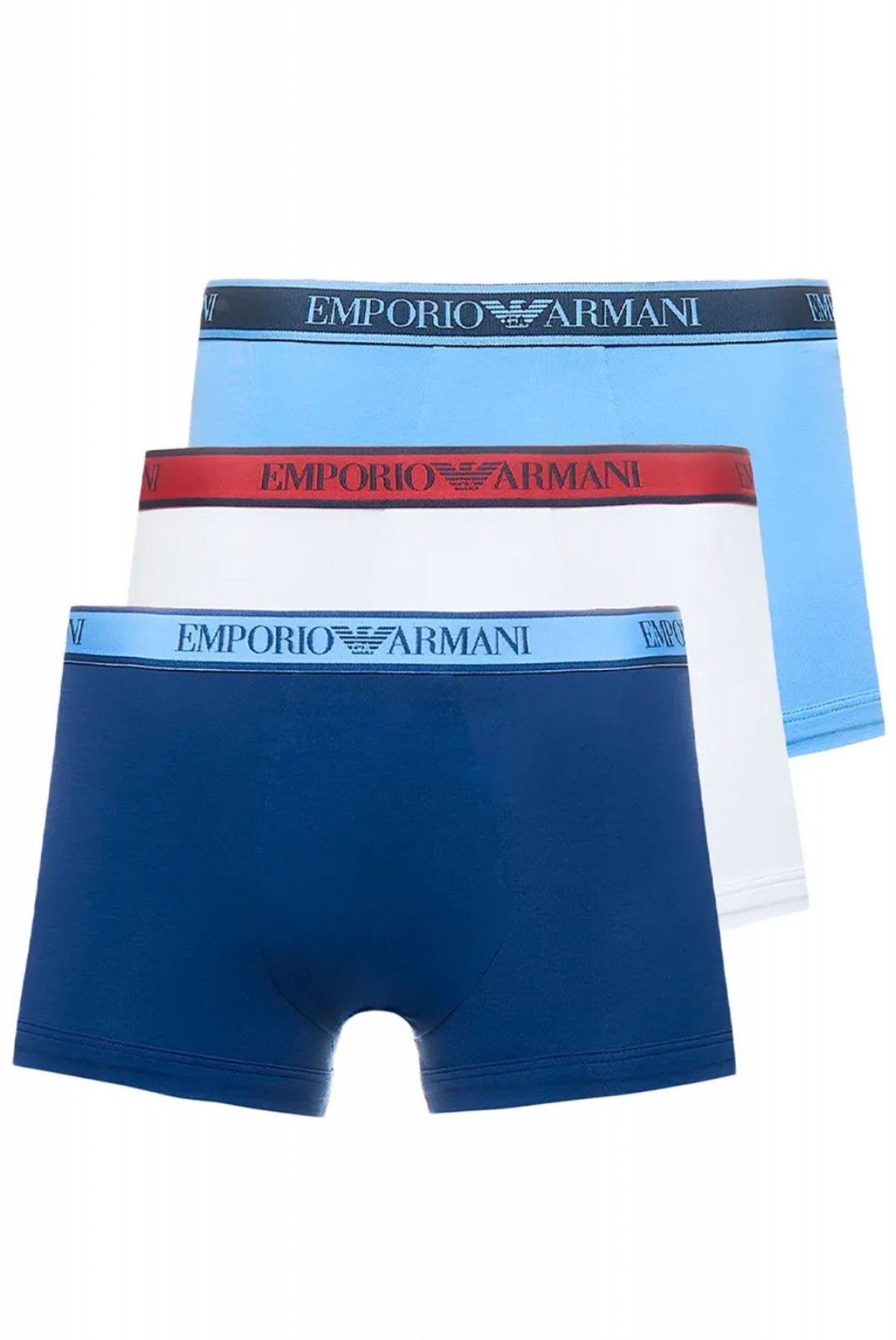 Tripack boxers coton stretch Emporio armani 20711 BIANC/INCHIOS/AZZURR 111357 4F717