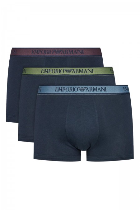 Tripack boxers coton stretch Emporio armani 70435 MARINE/MARINE/MARINE 111357 4F717