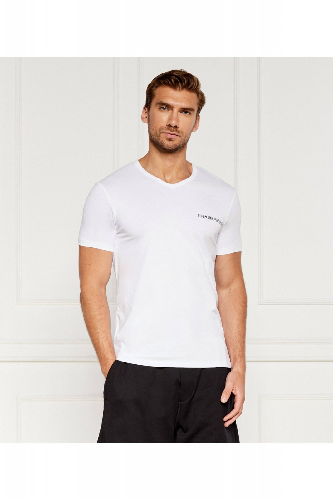 Bipack TShirts col V Emporio armani 33034 INCHIOSTRO/BIANCO 111849 4F717