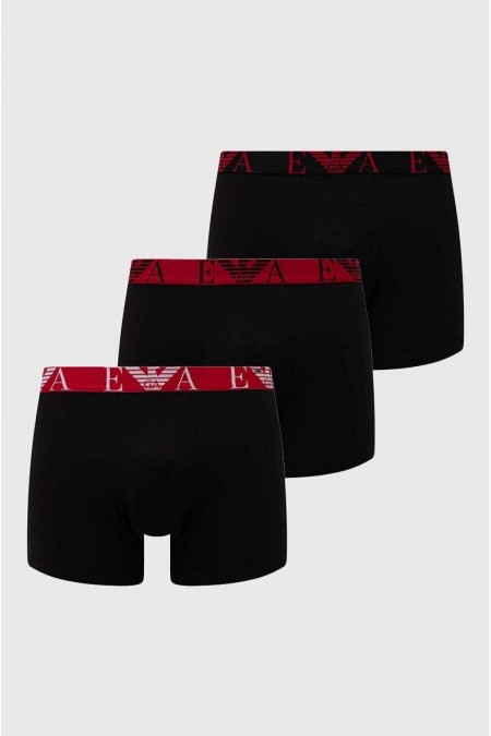 Pack de 3 boxers coton stretch Emporio armani 38121 NERO/NERO/NERO 111473 4F715