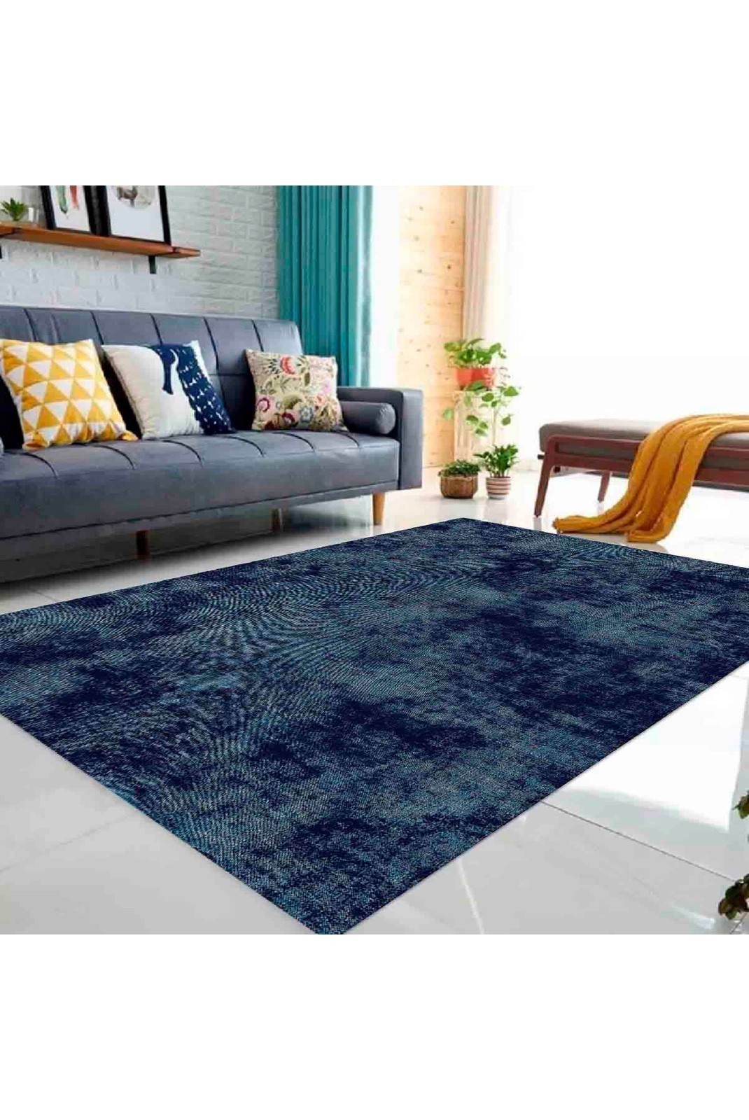 Tapis (160 x 230) - Grey / Navy Blue - T4155