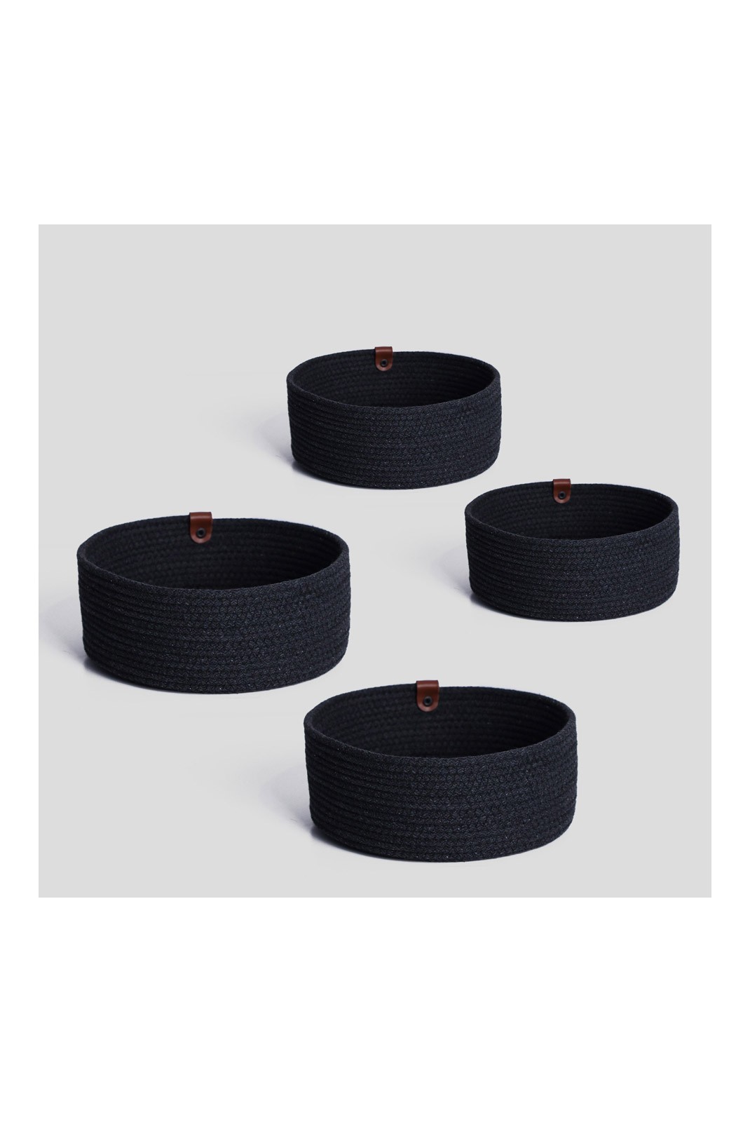 Ensemble de paniers en coton (4 pièces) - Black