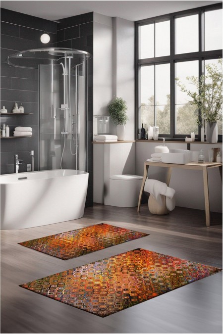 Ensemble de tapis de bain (2 pièces) - Multicolor - W1109