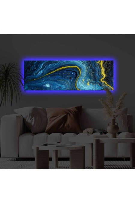 Tableau décoratif sur toile avec éclairage LED - 30x90cm - Multicolor