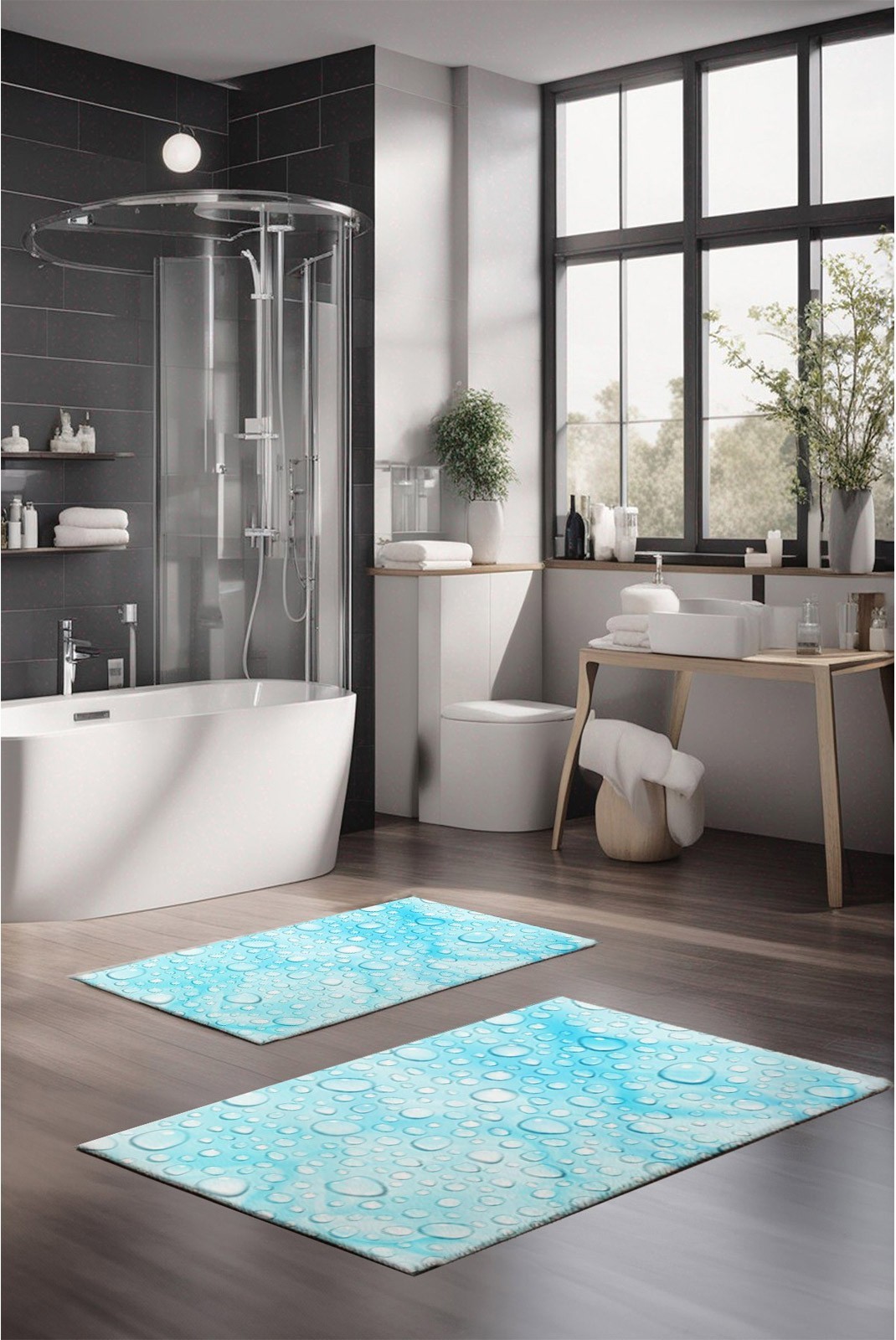 Ensemble de tapis de bain (2 pièces) - Multicolor - W1307