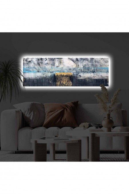 Tableau décoratif sur toile avec éclairage LED - 30x90cm - Multicolor