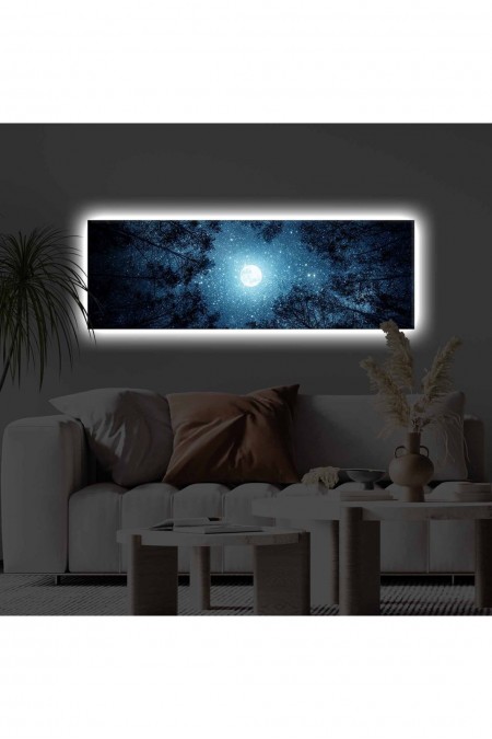 Tableau décoratif sur toile avec éclairage LED - 30x90cm - Multicolor