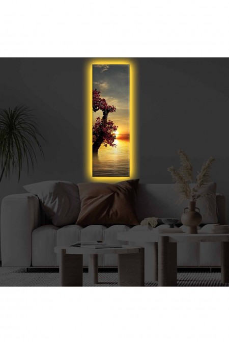 Tableau décoratif sur toile avec éclairage LED - 30x90cm - Multicolor