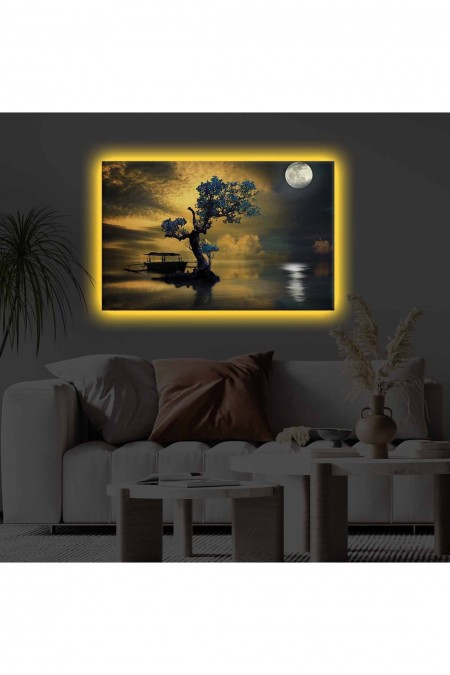 Tableau décoratif sur toile avec éclairage LED - 45x70cm - Multicolor