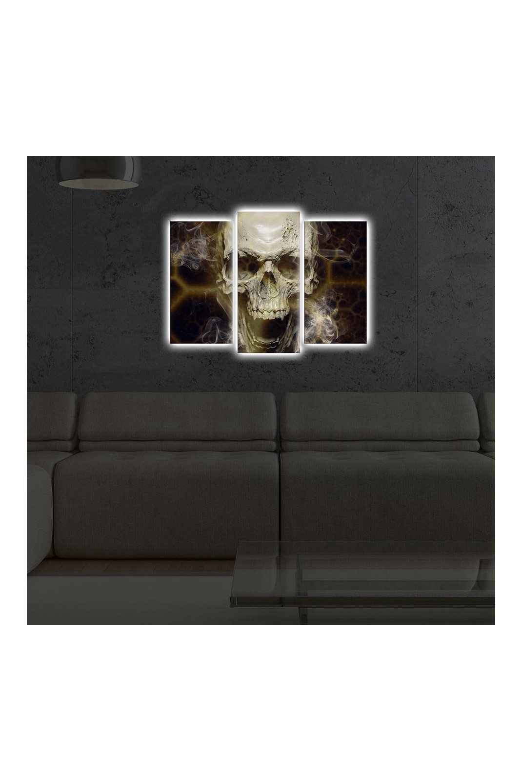 Tableau décoratif sur toile avec éclairage LED (3 pièces) - 20x39cm - Multicolor