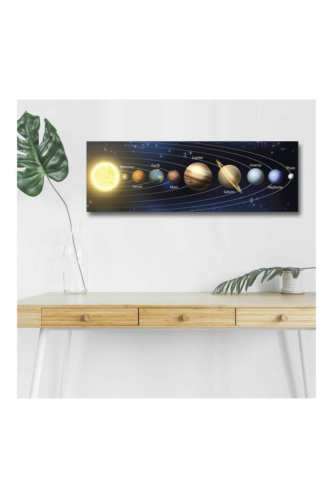 Tableau décoratif sur toile avec éclairage LED - 30x90cm - Multicolor