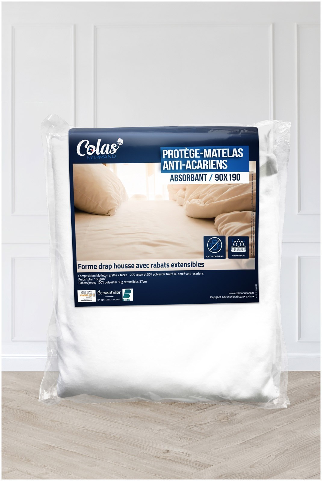 Protège matelas Molleton absorbant Biome - 90X190cm - 83118033