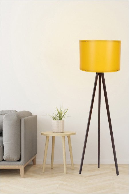 Lampadaire - Yellow / Walnut - H1102