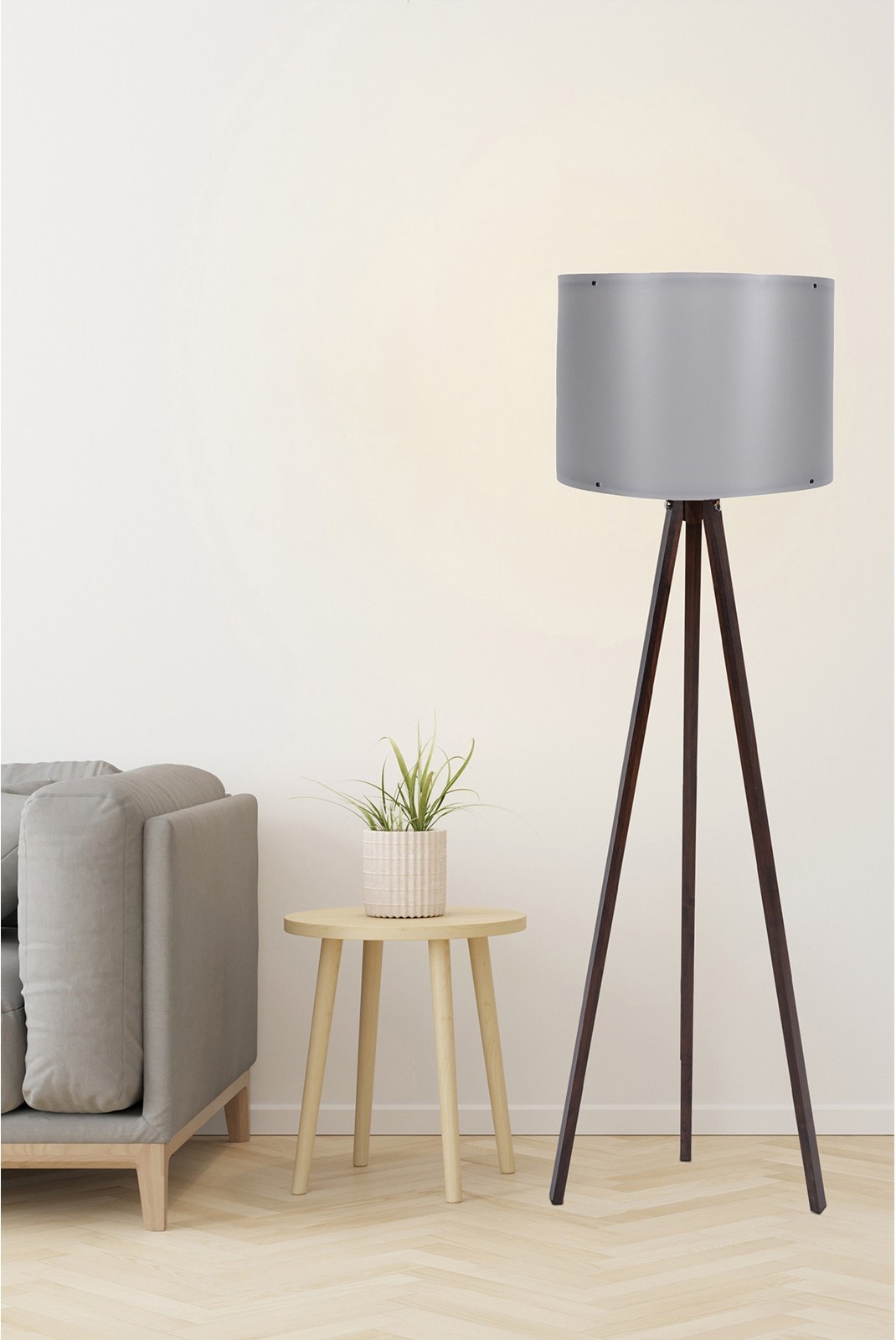 Lampadaire - Grey / Walnut - H1103