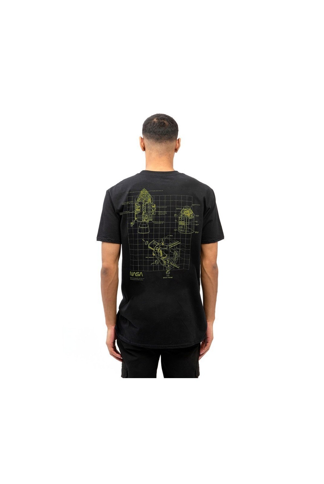 T-SHIRT - NASA - Shuttle Schematic - Black - AIMTS030BLK