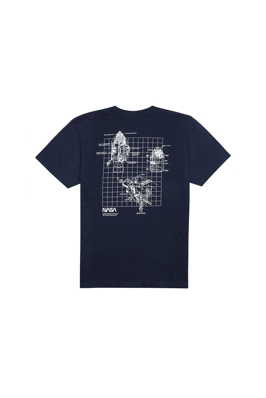 T-SHIRT - NASA - Shuttle Schematic - Navy - AIMTS030NVY