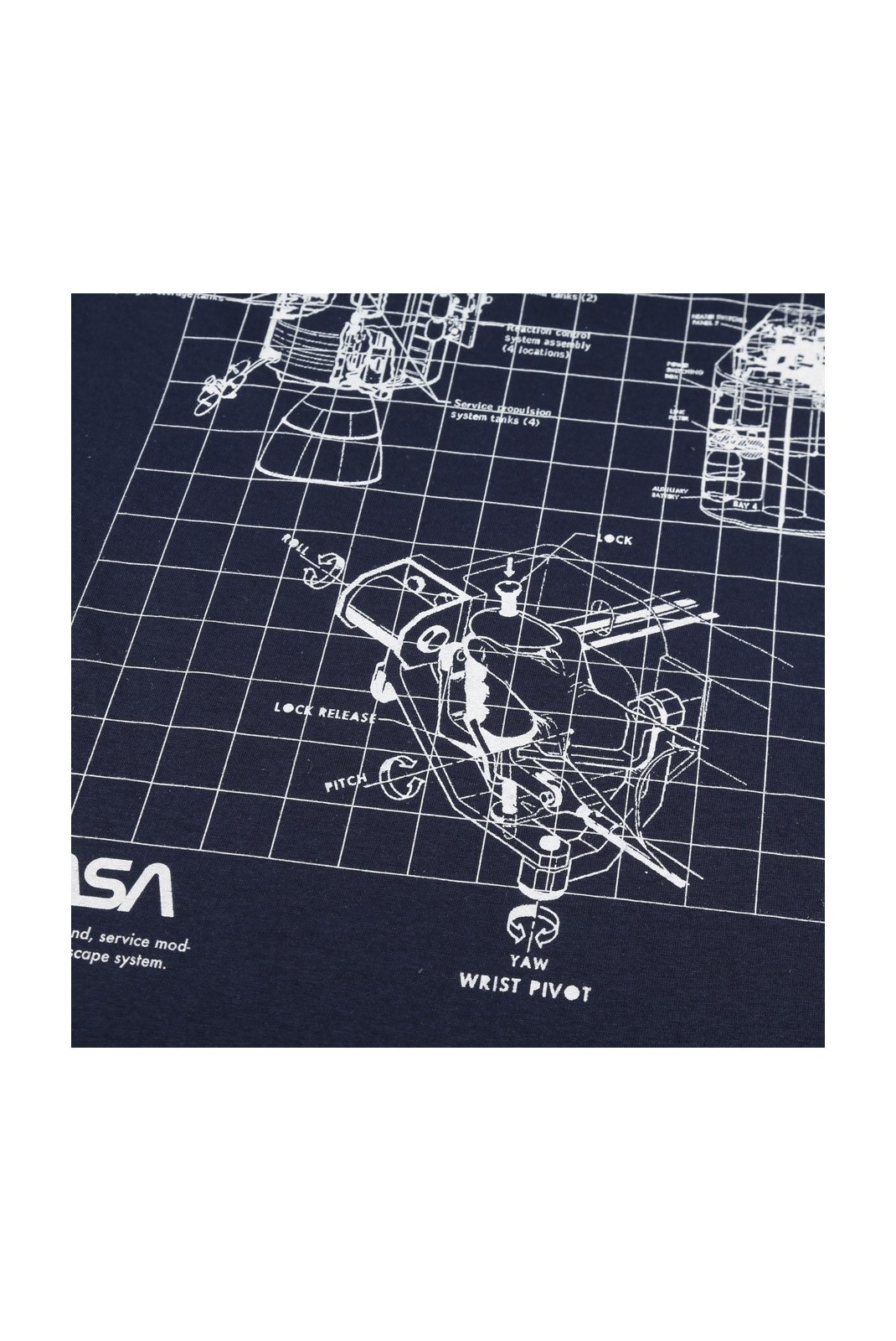 T-SHIRT - NASA - Shuttle Schematic - Navy - AIMTS030NVY