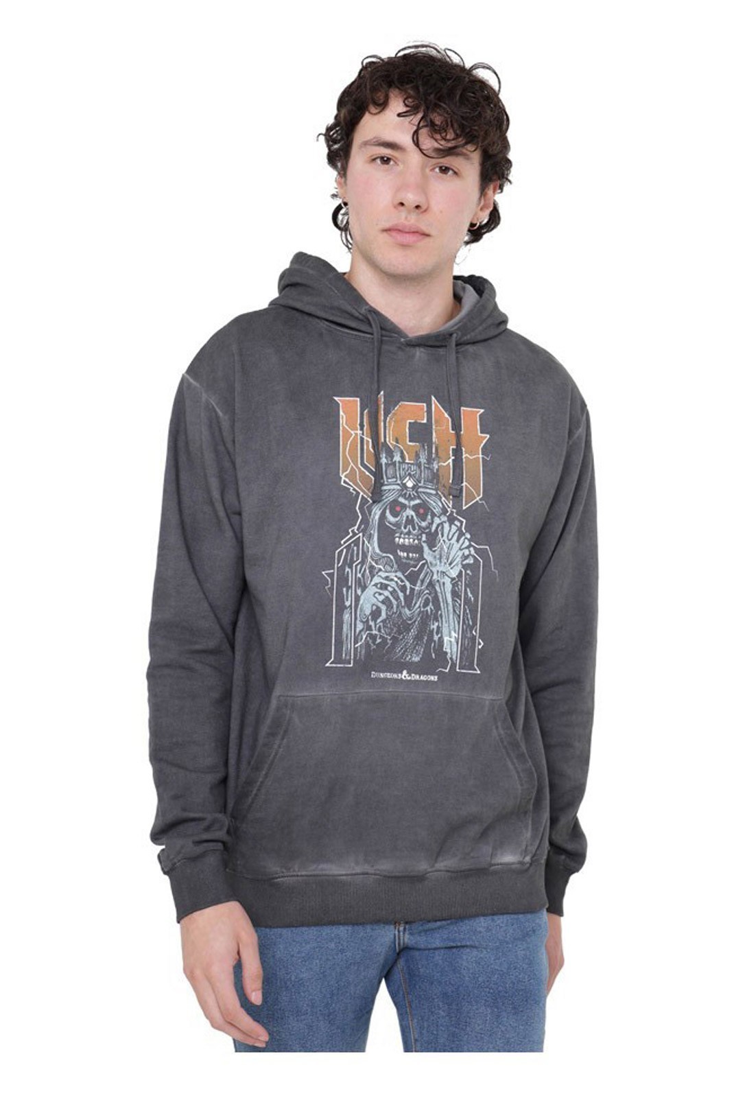 Sweatshirt - DUNGEONS & DRAGONS - Demi Lich Lightning - Vintage Black - HAMHS049VBL