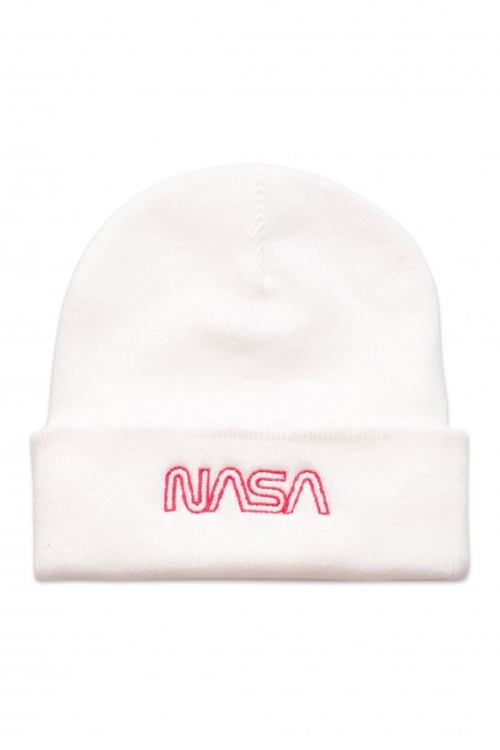 Bonnet - NASA - Outline Logo - White - TRMBH041WHT