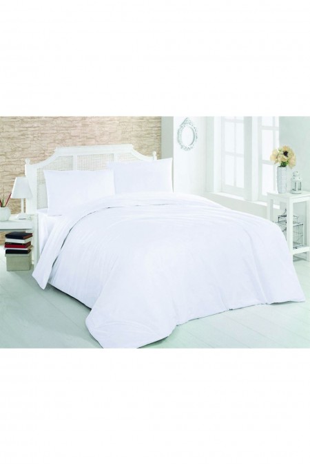 Ensemble de housse de couette simple Ranforce - 140x200cm / 60x60cm - White