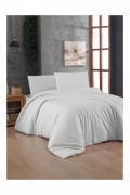 Ensemble de housse de couette simple Ranforce - 140x200cm / 60x60cm - White