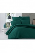 Ensemble de housse de couette simple en satin - 140x200cm / 60x60cm - Dark Green