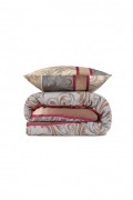 Ensemble de housse de couette Super King - 260x220cm / 60x60cm - Cream / Black / Grey / Claret Red / White