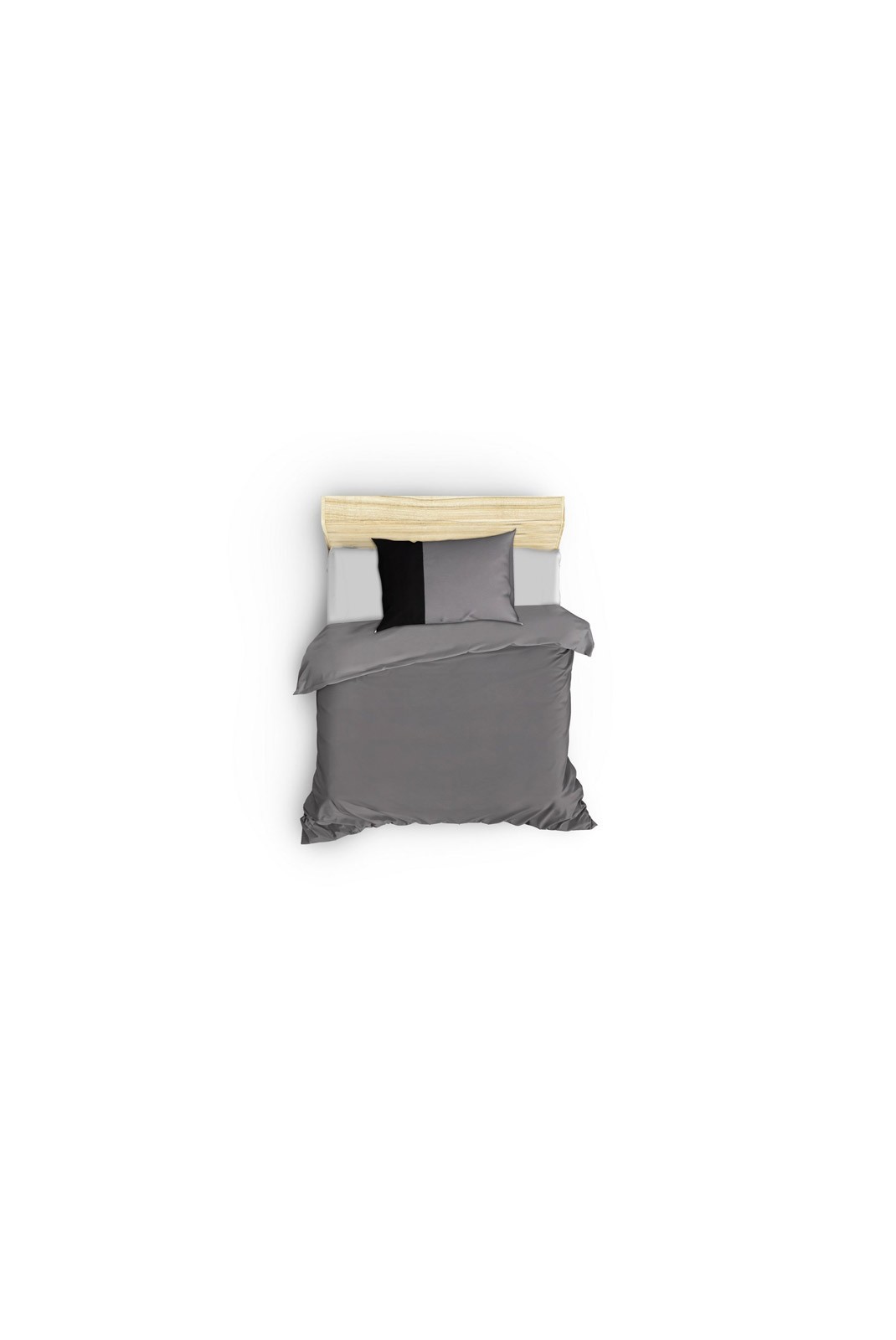 Ensemble de housse de couette simple Ranforce - 140x200cm / 60x60cm - Grey / Black