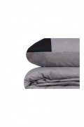 Ensemble de housse de couette simple Ranforce - 140x200cm / 60x60cm - Grey / Black