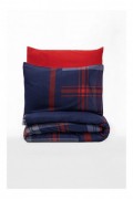 Ensemble de housse de couette simple Ranforce - 140x200cm / 60x60cm - Red / Dark Blue