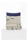 Ensemble de housse de couette simple Ranforce - 140x200cm / 60x60cm - Dark Blue / White