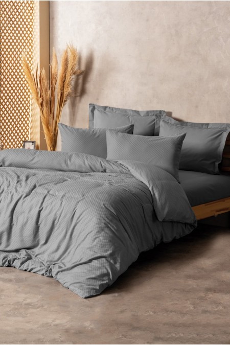 Ensemble de housse de couette simple Ranforce - 140x200cm / 60x60cm - Grey