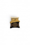 Ensemble de housse de couette en satin pour lit king size - 240x220cm / 60x60cm - Gold / Black