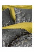 Ensemble de housse de couette en satin pour lit king size - 240x220cm / 60x60cm - Green / Anthracite