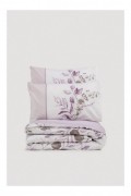 Ensemble de housse de couette Ranforce pour lit king size - 240x220cm / 60x60cm - Lilac / White