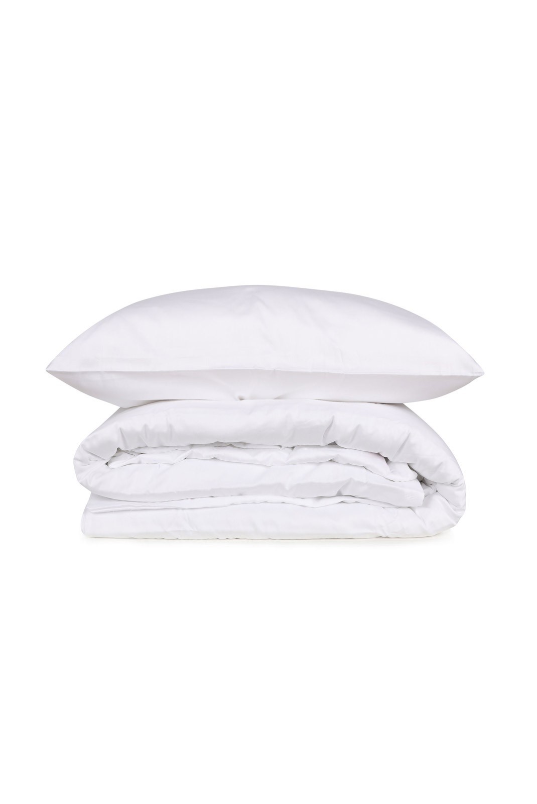 Ensemble de housse de couette en satin pour lit super king size - 260x220cm / 60x60cm - White