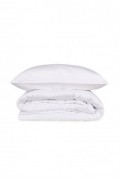 Ensemble de housse de couette en satin pour lit super king size - 260x220cm / 60x60cm - White