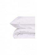 Ensemble de housse de couette en satin pour lit super king size - 260x220cm / 60x60cm - White