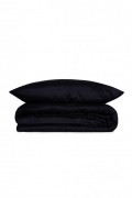 Ensemble de housse de couette en satin pour lit super king size - 260x220cm / 60x60cm - Dark Blue