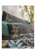 Ensemble de housse de couette en satin pour lit super king size - 260x220cm / 60x60cm - Mint / Anthracite / Brown