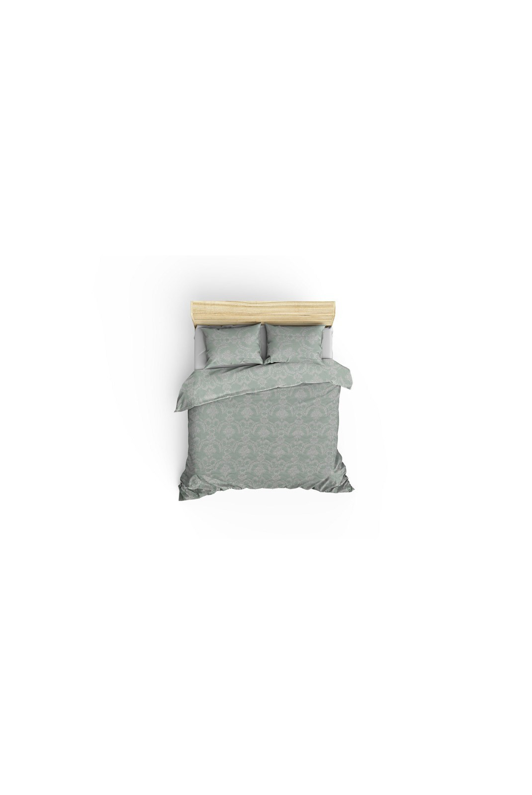 Ensemble de couvre-lit matelassé King - 240x220cm / 60x60cm - Sea Green / White