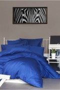 Drap-housse double en satin - 140x190+25cm - Dark Blue