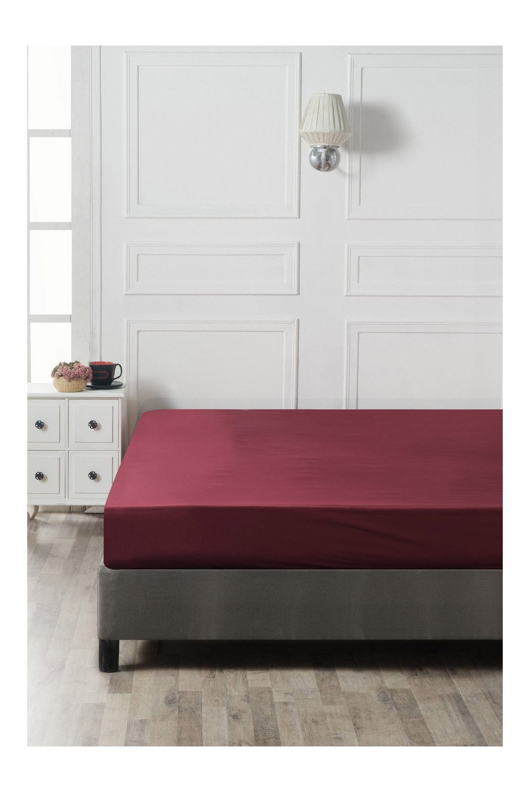 Drap-housse simple Ranforce Small - 90x190+30cm - Maroon