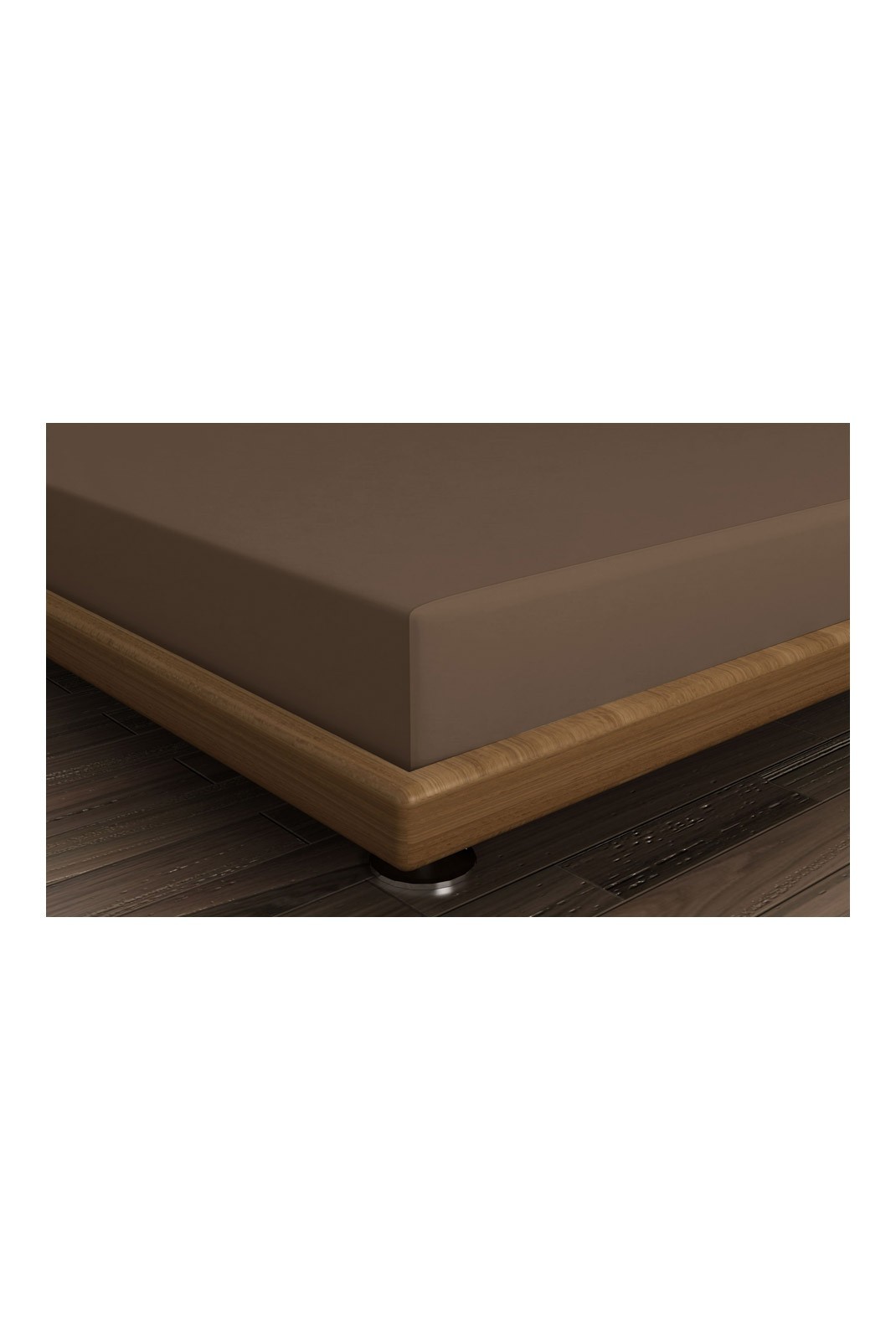 Drap-housse simple Ranforce de grande taille - 100x190+30cm - Brown