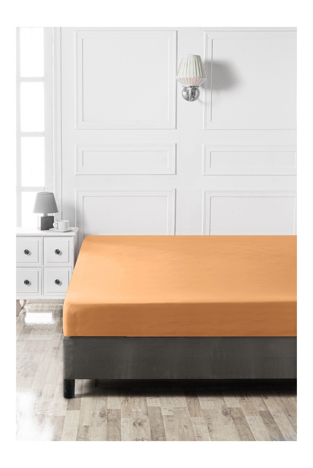 Drap-housse Ranforce Super King - 180x200+30cm - Pale Orange